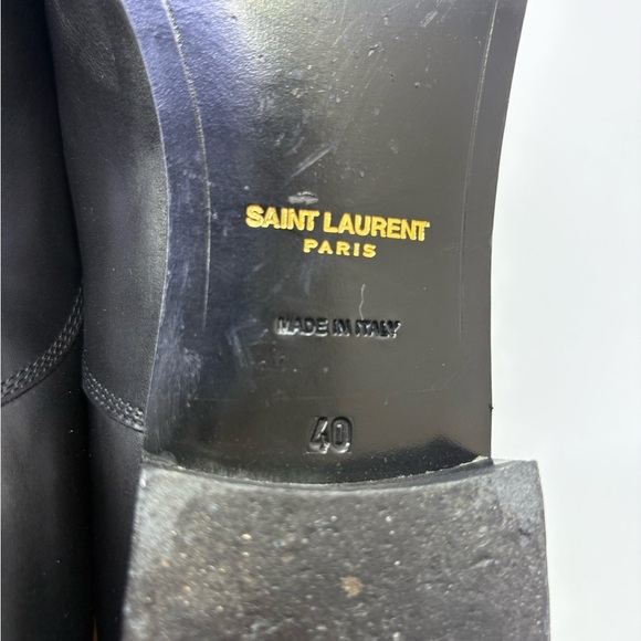 Saint Laurent Paris Black Leather Derby Size 40 - Picture 13 of 13